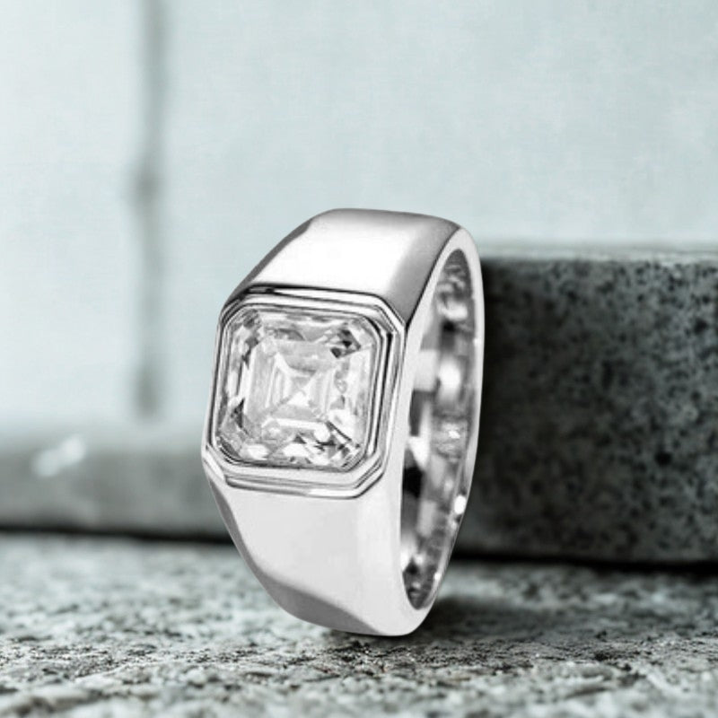 Aurora Asscher - Moissanite Diamond Ring