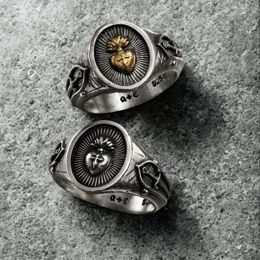 Bleeding Heart Two-Tone Signet Ring