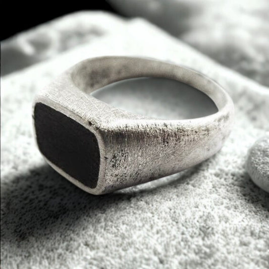 Black Onyx Texture Ring
