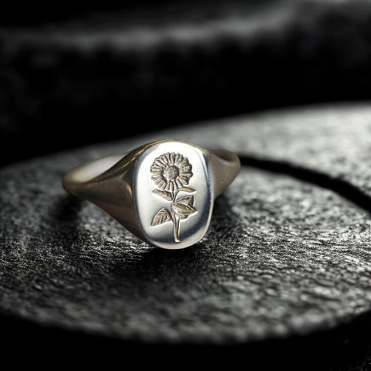 Sunflower Signet Ring