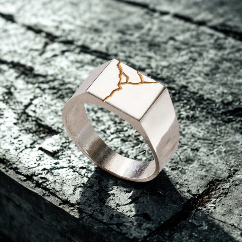 Chunky Kintsugi-Signet Ring