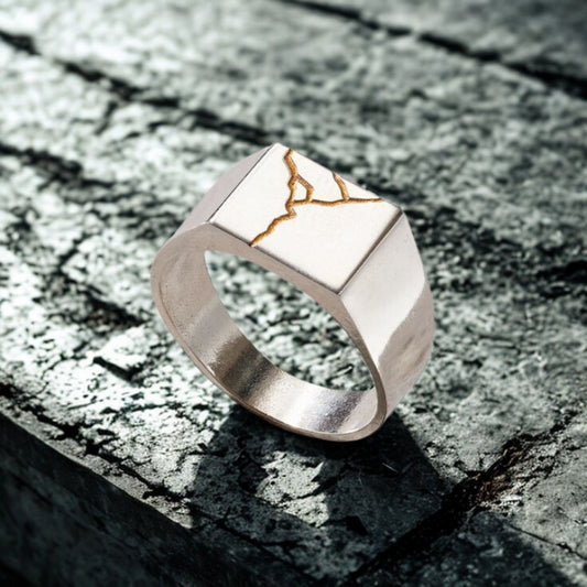 Chunky Kintsugi-Signet Ring