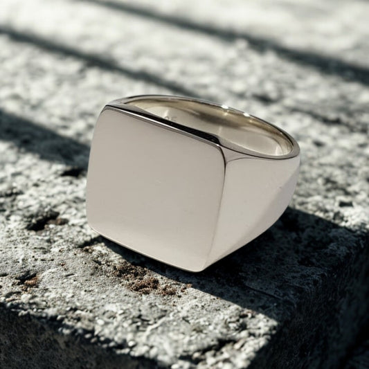 Cubic Slate-Signet Ring